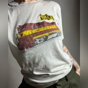 VINTAGE 1994 Train W&LE Single StitchT-Shirt Super Soft Broken-In Gray Adult S